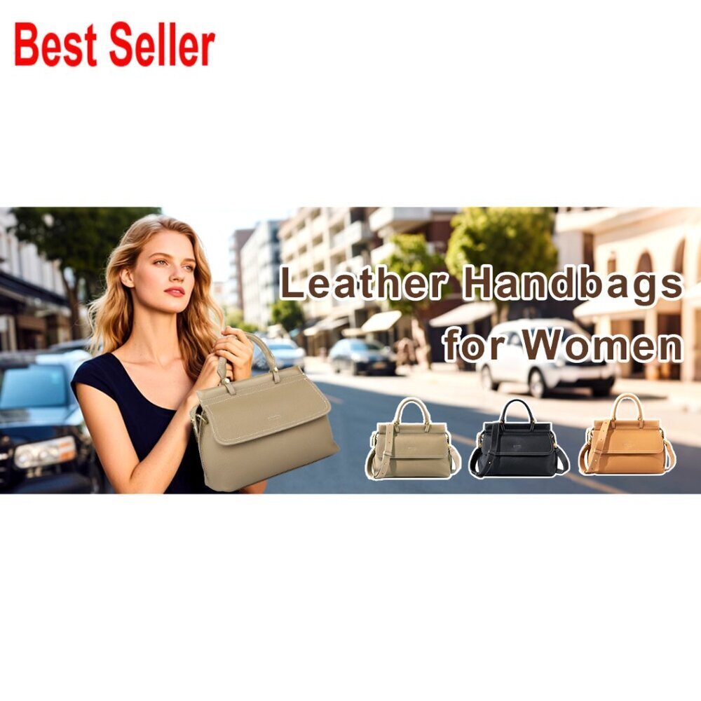 Genuine Leather Satchel Crossbody Bag with Adjustable Strap - Picture 7 of 7